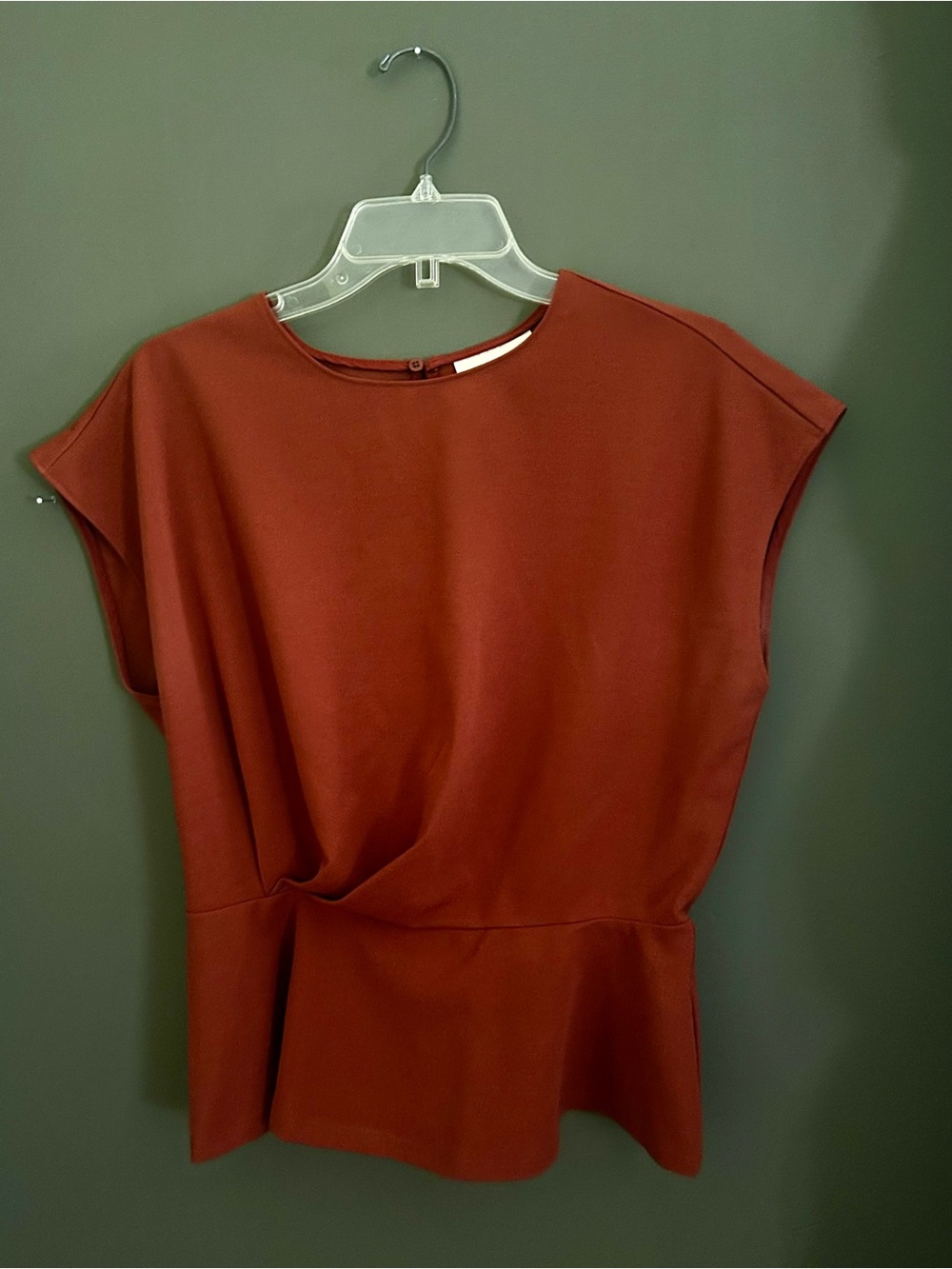 MELLODAY Rust Peplum Top